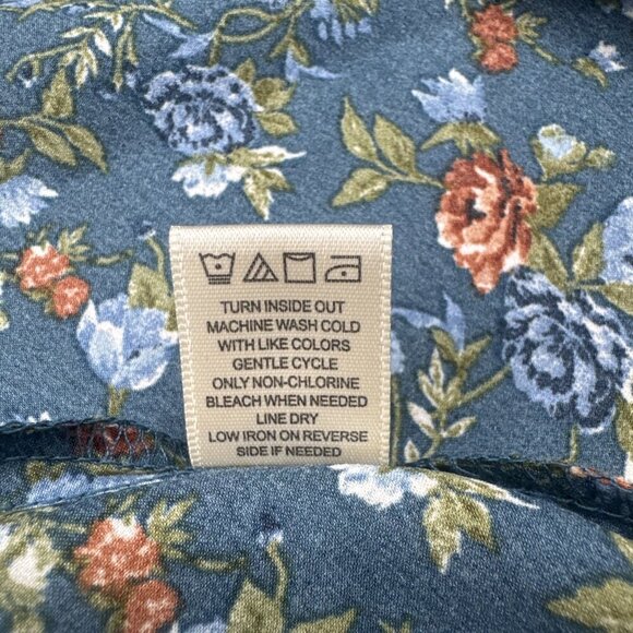 Inspired Hearts Colorful Floral Satin Milk Maid Peasant Midi Dress Sz S NEW - Picture 10 of 11